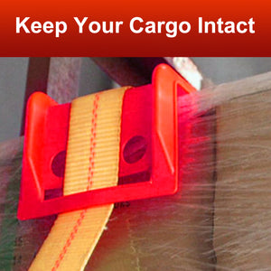24 Pack Flatbed Edge Protectors with Carrying Case 4" Winch Ratchet Straps Plastic for Flatbed Cargo Load Truck Shipping Containers