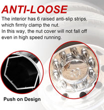 Load image into Gallery viewer, 33mm x 4 1/4&quot; Chromed Spike Lug Nuts Covers Push on,ABS Chrome Plastic Caps Pointed Push-on Lug Nut Cover for Semi Trucks Trailers, Pack of 20/40/60 PCS
