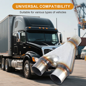 Exhaust Y Pipe, Universal Stainless Steel Y Pipe 10" Long