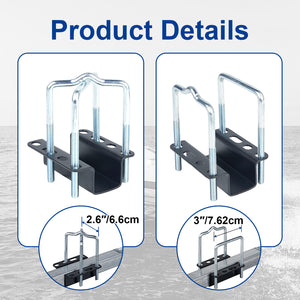 1 Pair of Boat Trailer Guide L Shaped, 40"-48" Adjustable Design Trailer Guide Ons Galvanized Steel for Boat, Fishing Boat, Sailboat Trailer, White and Silver
