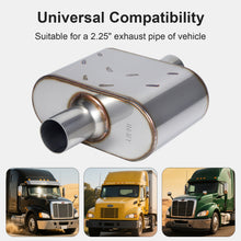 Laden Sie das Bild in den Galerie-Viewer, Universal Muffler Single Stainless Steel Performance Muffler for Cars Trucks, 2.25&quot; Inlet/Outlet/2&quot;Inlet/Outlet/2.5&quot;Inlet/Outlet/3&quot;Inlet/Outlet, Overall Length 13&quot;
