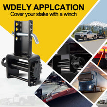 Laden Sie das Bild in den Galerie-Viewer, Heavy-Duty Trailer Stake Pocket Winch 5400 LBS with Anti-Loss Cord, Adjustable Stake Pocket Tie-Down Utility for Flatbed Trucks and Trailers, 4 Adjustable Holes, 4 Pack (Winch)
