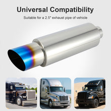 Laden Sie das Bild in den Galerie-Viewer, Exhaust Muffler Universal Stainless Steel Muffler Tip Straight-Through Performance for Cars Trucks, 2&quot; Inlet/3&quot; Outlet, Overall Length 15&quot;, Titanium Burnt Tip
