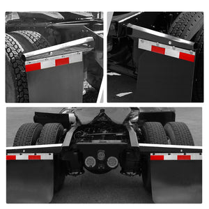 2 PCS 24"x 3" Aluminum Mud Flap Reflector Reflective Tape Fit for Semi Truck and Semi Trailer Mud Flap Hanger