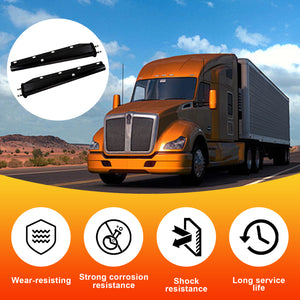 Mud Flap Hanger Set Carbon Steel Black Coated Finish, 30" Length Rear Bar for Semi Trucks, 1-1/8" - 2.5" Bolt Spacing Spring Loaded Straight Mud, Black