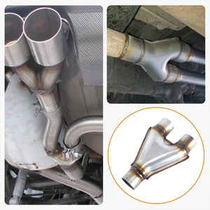 Exhaust Y Pipe, Universal Stainless Steel Y Pipe 10" Long