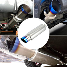 Laden Sie das Bild in den Galerie-Viewer, Exhaust Muffler Universal Stainless Steel Muffler Tip Straight-Through Performance for Cars Trucks, 2&quot; Inlet/3&quot; Outlet, Overall Length 15&quot;, Titanium Burnt Tip
