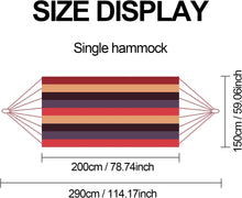 Laden Sie das Bild in den Galerie-Viewer, Double Hammock Comfortable for Hanging Sturdy 440lbs Capacity Hammock for Camping Outside Garden Outdoor Indoor Patio Backyard, Rainbow
