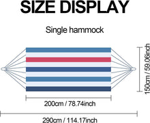 Laden Sie das Bild in den Galerie-Viewer, Double Hammock Comfortable for Hanging Sturdy 440lbs Capacity Hammock for Camping Outside Garden Outdoor Indoor Patio Backyard, Blue
