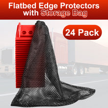 Load image into Gallery viewer, 24 Pack Flatbed Edge Protectors with Carrying Case 4&quot; Winch Ratchet Straps Plastic for Flatbed Cargo Load Truck Shipping Containers
