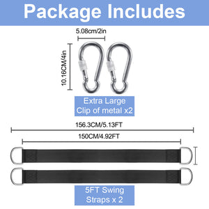 Extra Long Tree Swing Straps Holds, 5/8/10FT Tree Swing Hanging Kit with Tree Protector Perfect for Swings & Hammocks, Easy Fast Installatio