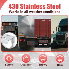 Load image into Gallery viewer, Tail Light Panel Stainless Steel with Four 4.49&quot; and Four 2.31&quot; Light Round Cutouts Rear Light Panel for Semi Truck
