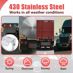 Tail Light Panel Stainless Steel with Four 4.49" and Four 2.31" Light Round Cutouts Rear Light Panel for Semi Truck