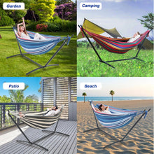 Load image into Gallery viewer, Hammock Stand Adjustable, Portable Hammock Stand Heavy-Duty Anti-Slip, 440-Pound Capacity for Garden Patio Men Backyard Women Children, Black
