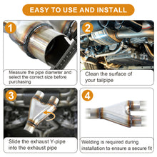 Cargar imagen en el visor de la galería, Exhaust Y Pipe, Universal Stainless Steel Y Pipe 10&quot; Long
