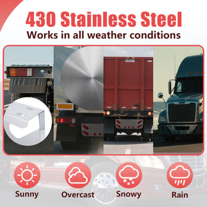 Tail Light Panel Stainless Steel with Four 4.2"x2.54" Light Ovals and Three 2.31" Light Round Cutouts Rear Light Panel for Semi Truck