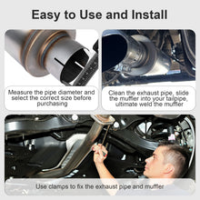 Laden Sie das Bild in den Galerie-Viewer, Muffler Universal Stainless Steel Muffler Tip Straight-Through Performance for Cars Trucks, 4&quot;/5“ Inlet/Outlet, Overall Length 30&quot;

