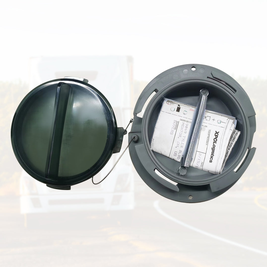 Trailer Document Holder with Wire Attached Cover for Truck, ABS Plastic Document Holder Kit, Trailer Registration Card Holder, Opaque Gray