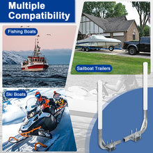 Laden Sie das Bild in den Galerie-Viewer, 1 Pair of Boat Trailer Guide L Shaped, 31"-48" Adjustable Design Trailer Guide Ons Galvanized Steel for Boat, Fishing Boat, Sailboat Trailer, White/Black
