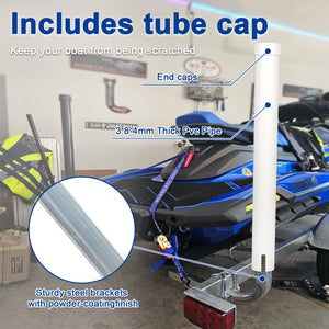1 Pair of Boat Trailer Guide L Shaped, 40"-48" Adjustable Design Trailer Guide Ons Galvanized Steel for Boat, Fishing Boat, Sailboat Trailer, White and Silver