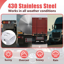Cargar imagen en el visor de la galería, Tail Light Panel Stainless Steel with Four 4.49" and Six 2.76" Light Round Cutouts Rear Light Panel for Semi Truck
