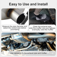 Laden Sie das Bild in den Galerie-Viewer, Universal Muffler Single Stainless Steel Performance Muffler for Cars Trucks, 2.25&quot; Inlet/Outlet/2&quot;Inlet/Outlet/2.5&quot;Inlet/Outlet/3&quot;Inlet/Outlet, Overall Length 13&quot;
