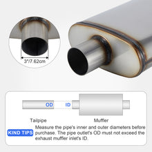 Laden Sie das Bild in den Galerie-Viewer, Exhaust Muffler Universal 409 Stainless Straight-Through Performance Muffler for Cars Trucks, 2.5&quot; Inlet/Outlet，3&quot; Inlet/Outlet, Overall Length 20&quot;
