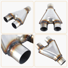 Cargar imagen en el visor de la galería, Exhaust Y Pipe, Universal Stainless Steel Y Pipe 10&quot; Long
