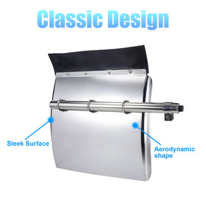 Quarter Fenders Set with Tube 24" x 24", Deluxe Stainless Steel, Triangle Bracket and Mounting Hardware Included, Right Left, Fit for Semi Truck