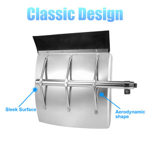 Quarter Fenders Set with Tube 24" x 24", Deluxe Stainless Steel, Triangle Bracket and Mounting Hardware Included, Right Left, Fit for Semi Truck Universal Fit