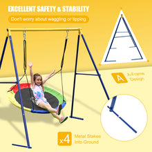 Load image into Gallery viewer, Hishine Swing Stand for Porch Outdoor Heavy Duty Swing Frame, Full Steel Metal Frame with 4 Ground Pegs, 71&quot; Height Holds Up to 550lbs (Swing NOT Included)
