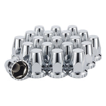 Load image into Gallery viewer, 33mm Lug Nut Covers Screw Onfor Semi Trucks, 33mm x 2-7/8 inch Chrome ABS Plastic Spike Covers 20 Pack Thread On Lug Nut Covers Kit, 20/40/60 PACK
