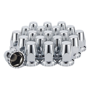 33mm Lug Nut Covers Screw Onfor Semi Trucks, 33mm x 2-7/8 inch Chrome ABS Plastic Spike Covers 20 Pack Thread On Lug Nut Covers Kit, 20/40/60 PACK
