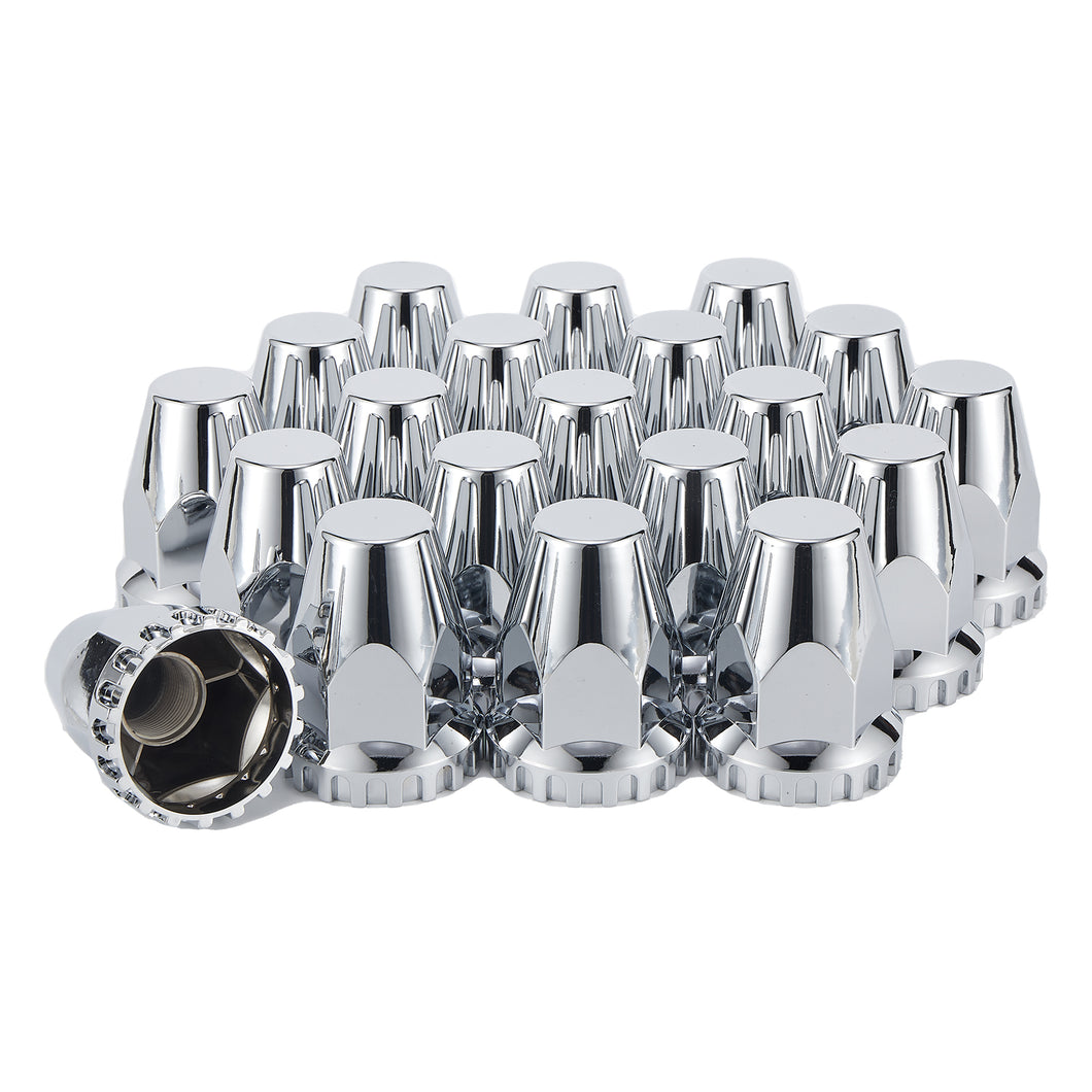 33mm Lug Nut Covers Screw Onfor Semi Trucks, 33mm x 2-7/8 inch Chrome ABS Plastic Spike Covers 20 Pack Thread On Lug Nut Covers Kit, 20/40/60 PACK