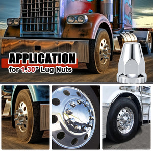 33mm Lug Nut Covers Screw Onfor Semi Trucks, 33mm x 2-7/8 inch Chrome ABS Plastic Spike Covers 20 Pack Thread On Lug Nut Covers Kit, 20/40/60 PACK