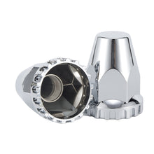 Load image into Gallery viewer, 33mm Lug Nut Covers Screw Onfor Semi Trucks, 33mm x 2-7/8 inch Chrome ABS Plastic Spike Covers 20 Pack Thread On Lug Nut Covers Kit, 20/40/60 PACK
