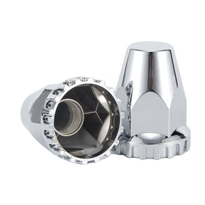 33mm Lug Nut Covers Screw Onfor Semi Trucks, 33mm x 2-7/8 inch Chrome ABS Plastic Spike Covers 20 Pack Thread On Lug Nut Covers Kit, 20/40/60 PACK