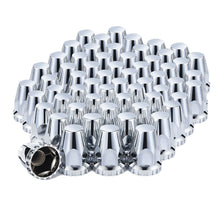 Load image into Gallery viewer, 33mm Lug Nut Covers Screw Onfor Semi Trucks, 33mm x 2-7/8 inch Chrome ABS Plastic Spike Covers 20 Pack Thread On Lug Nut Covers Kit, 20/40/60 PACK
