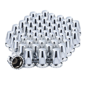 33mm Lug Nut Covers Screw Onfor Semi Trucks, 33mm x 2-7/8 inch Chrome ABS Plastic Spike Covers 20 Pack Thread On Lug Nut Covers Kit, 20/40/60 PACK