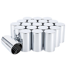Load image into Gallery viewer, 33mm x 3 1/2&quot; Lug Nut Cover ABS Chrome Plastic Cylinder Nut Cover, Push-On fit Hub Piloted Wheels, Complete Axle Cover Kits, Lug Nut Covers for Semi Trucks Trailers, 20/40/60 Pack

