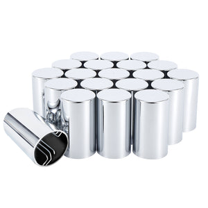 33mm x 3 1/2" Lug Nut Cover ABS Chrome Plastic Cylinder Nut Cover, Push-On fit Hub Piloted Wheels, Complete Axle Cover Kits, Lug Nut Covers for Semi Trucks Trailers, 20/40/60 Pack