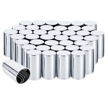 Load image into Gallery viewer, 33mm x 3 1/2&quot; Lug Nut Cover ABS Chrome Plastic Cylinder Nut Cover, Push-On fit Hub Piloted Wheels, Complete Axle Cover Kits, Lug Nut Covers for Semi Trucks Trailers, 20/40/60 Pack
