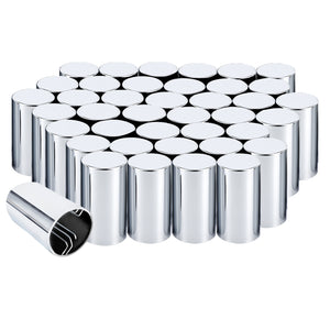 33mm x 3 1/2" Lug Nut Cover ABS Chrome Plastic Cylinder Nut Cover, Push-On fit Hub Piloted Wheels, Complete Axle Cover Kits, Lug Nut Covers for Semi Trucks Trailers, 20/40/60 Pack