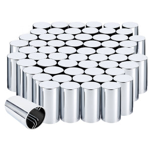 33mm x 3 1/2" Lug Nut Cover ABS Chrome Plastic Cylinder Nut Cover, Push-On fit Hub Piloted Wheels, Complete Axle Cover Kits, Lug Nut Covers for Semi Trucks Trailers, 20/40/60 Pack