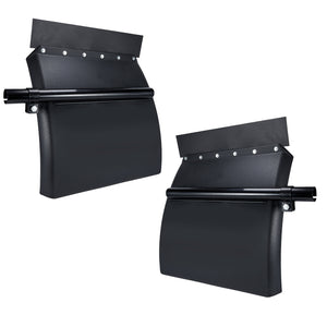 24"x24" Quarter Fenders for Semi Truck, Stainless Steel, Tube Bracket and Mounting Hardware Included, Right Left, Stainless Steel Quarter Fender Kit Set, 2PCS in pair (Poly - Black)