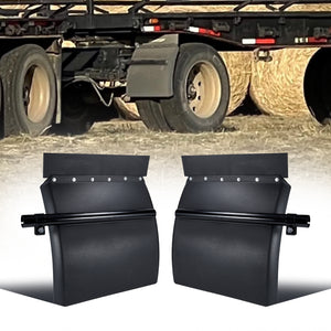 24"x24" Quarter Fenders for Semi Truck, Stainless Steel, Tube Bracket and Mounting Hardware Included, Right Left, Stainless Steel Quarter Fender Kit Set, 2PCS in pair (Poly - Black)