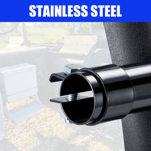 24"x24" Quarter Fenders for Semi Truck, Stainless Steel, Tube Bracket and Mounting Hardware Included, Right Left, Stainless Steel Quarter Fender Kit Set, 2PCS in pair (Poly - Black)