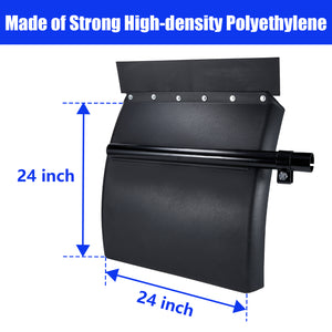 24"x24" Quarter Fenders for Semi Truck, Stainless Steel, Tube Bracket and Mounting Hardware Included, Right Left, Stainless Steel Quarter Fender Kit Set, 2PCS in pair (Poly - Black)