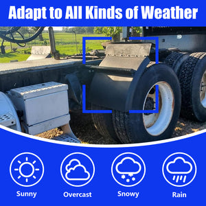 24"x24" Quarter Fenders for Semi Truck, Stainless Steel, Tube Bracket and Mounting Hardware Included, Right Left, Stainless Steel Quarter Fender Kit Set, 2PCS in pair (Poly - Black)