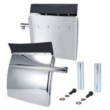 Load image into Gallery viewer, 24&quot;x24&quot; Quarter Fenders for Semi Truck, Stainless Steel/Polypropylene, Tube Bracket and Single Bolt Mounting Brackets Hardware Included, Right Left 2 Set in Pair (Stainless Steel - Silver)
